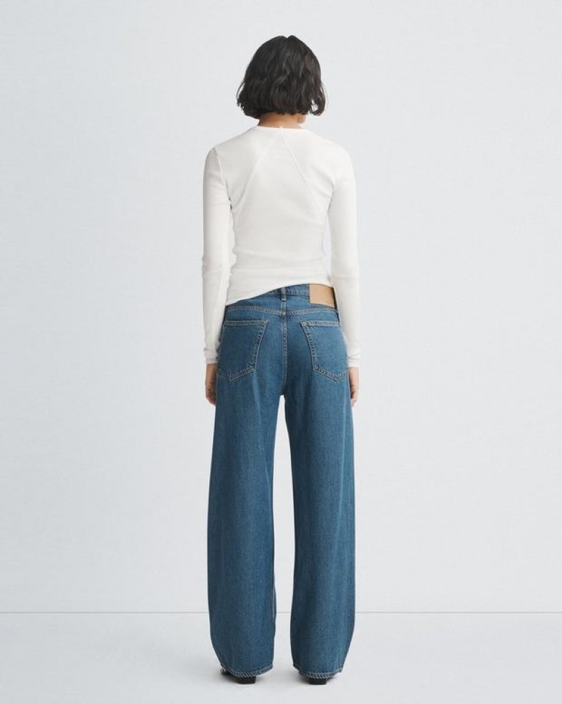 Rag & Bone Featherweight Logan Wide-Leg Mid-Rise Featherweight Jean Lily | 12984OZMQ