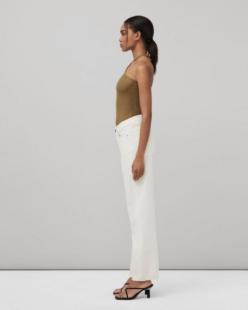 Rag & Bone Featherweight Logan Wide-Leg Mid-Rise Featherweight Jean Ecru | 96247RWFO