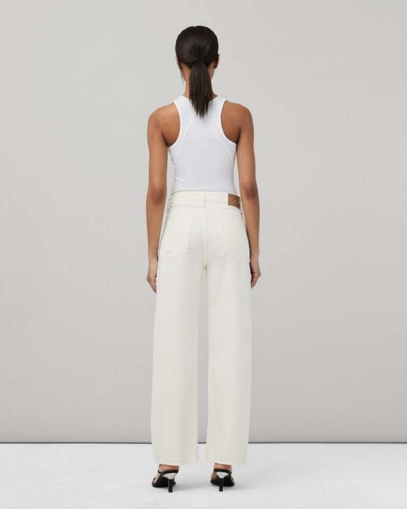 Rag & Bone Featherweight Logan Wide-Leg Mid-Rise Featherweight Jean Ecru | 96247RWFO