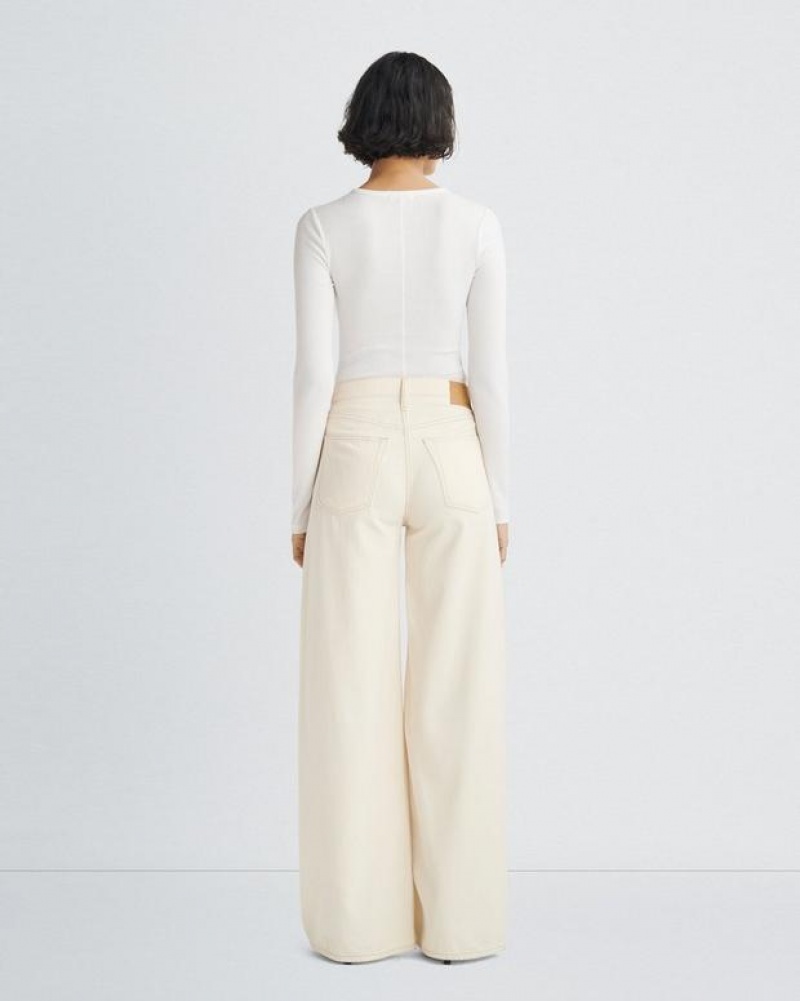 Rag & Bone Featherweight Sofie Wide-Leg High-Rise Featherweight Jean Ecru | 94032WKZC