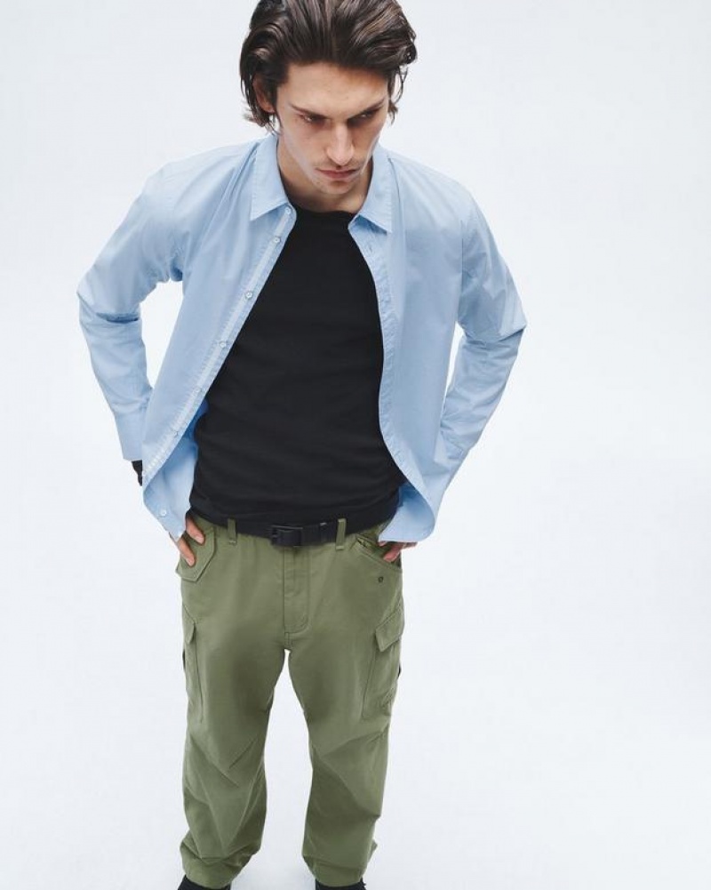 Rag & Bone Fit 1 Cotton Poplin Zac Shirt Slim Fit Shirt Glory Blue | 98671XBOC