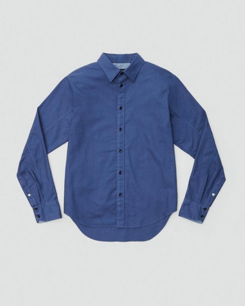 Rag & Bone Fit 2 Engineered Cotton Oxford Shirt Relaxed Fit Button Down Worn Indigo | 38021FSBQ