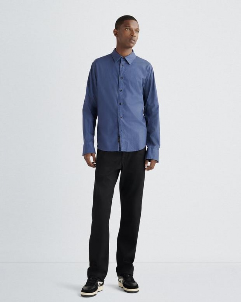 Rag & Bone Fit 2 Engineered Cotton Oxford Shirt Relaxed Fit Button Down Worn Indigo | 38021FSBQ