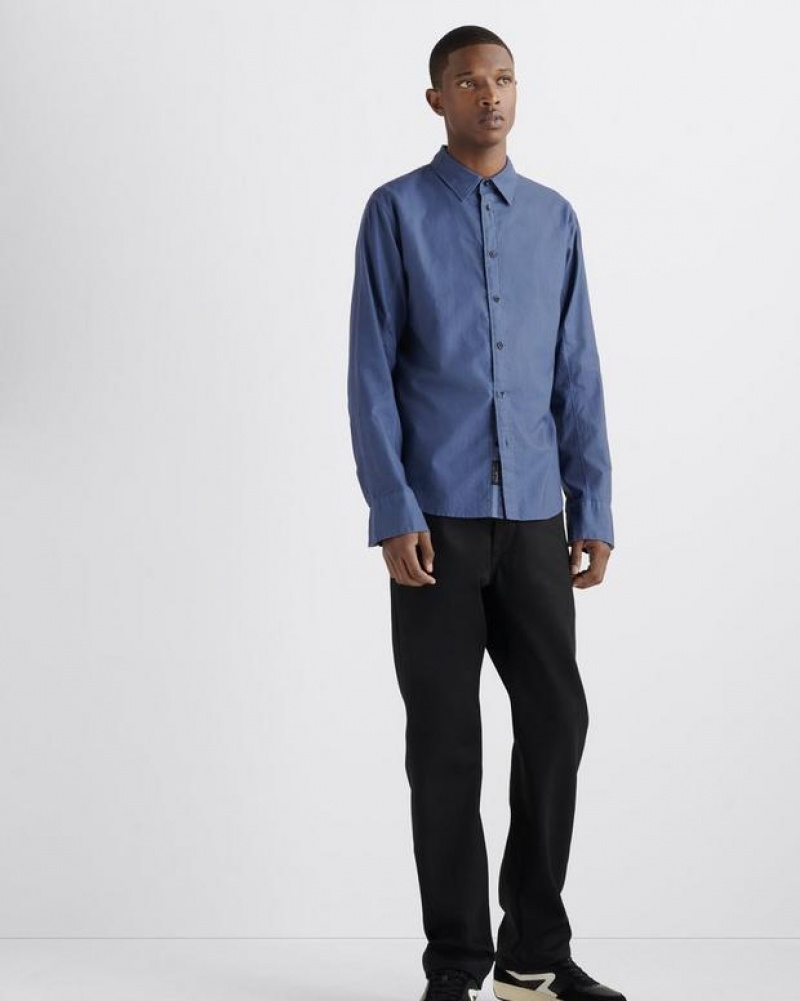 Rag & Bone Fit 2 Engineered Cotton Oxford Shirt Relaxed Fit Button Down Worn Indigo | 38021FSBQ