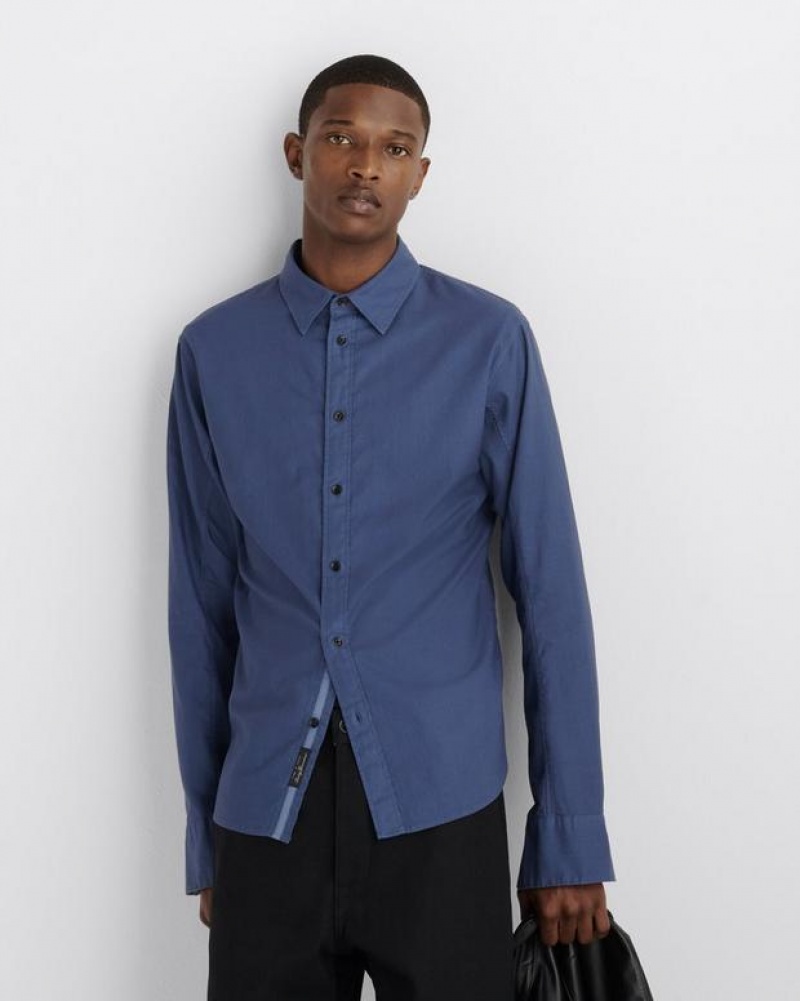 Rag & Bone Fit 2 Engineered Cotton Oxford Shirt Relaxed Fit Button Down Worn Indigo | 38021FSBQ