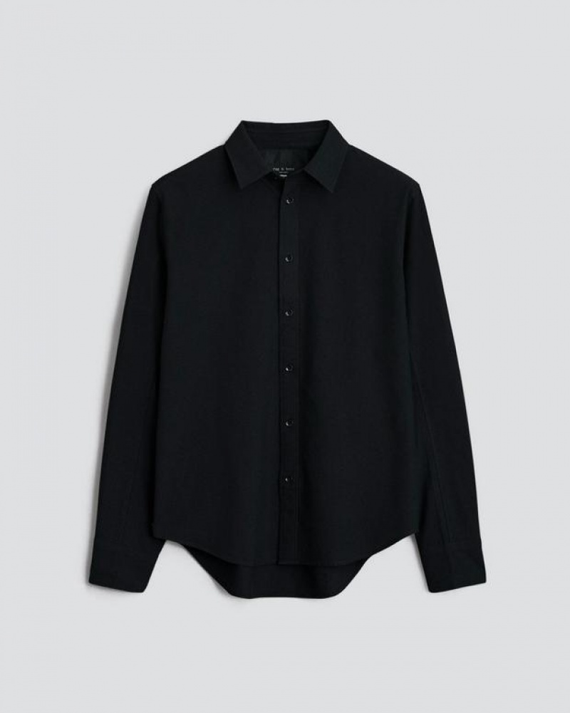 Rag & Bone Fit 2 Engineered Cotton Oxford Shirt Slim Fit Shirt Black | 83612FIXA