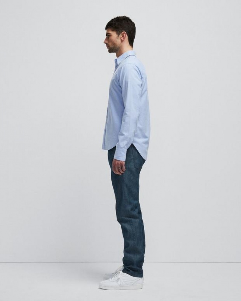 Rag & Bone Fit 2 Engineered Cotton Oxford Shirt Slim Fit Shirt Blue Oxford | 36914THWK