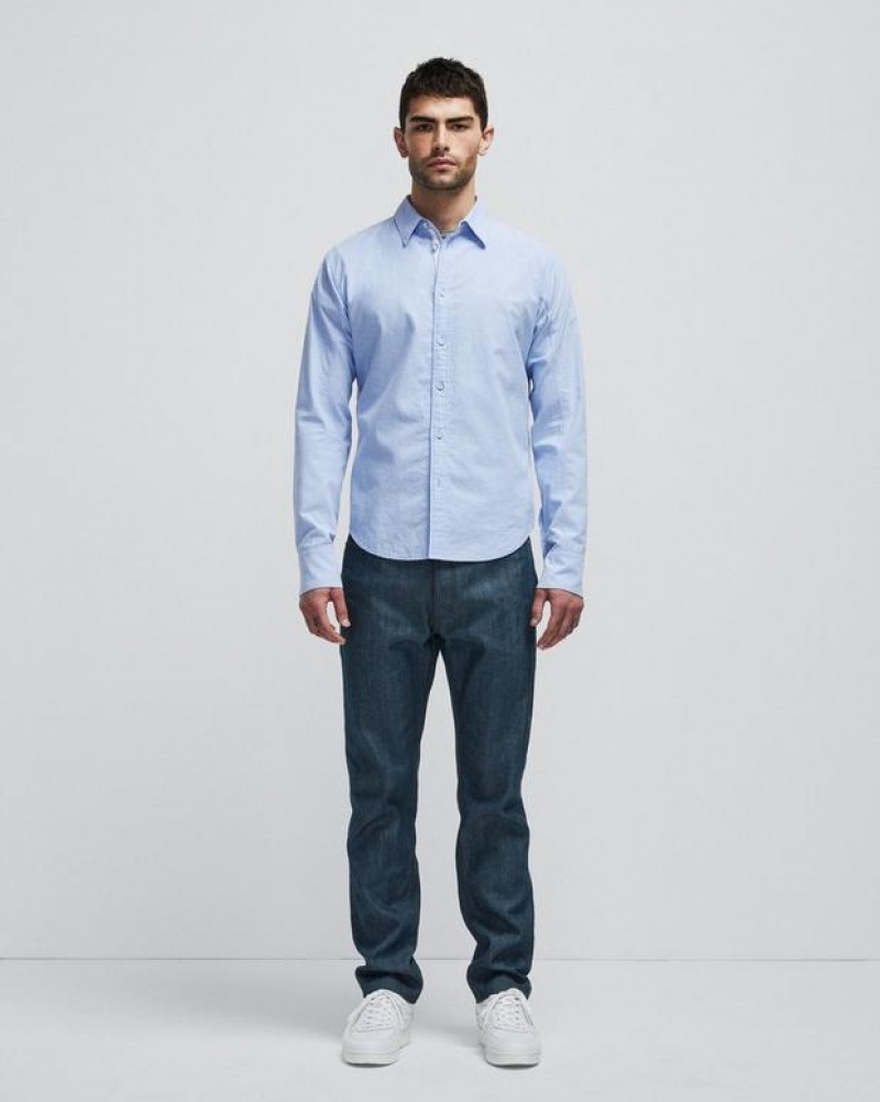 Rag & Bone Fit 2 Engineered Cotton Oxford Shirt Slim Fit Shirt Blue Oxford | 36914THWK