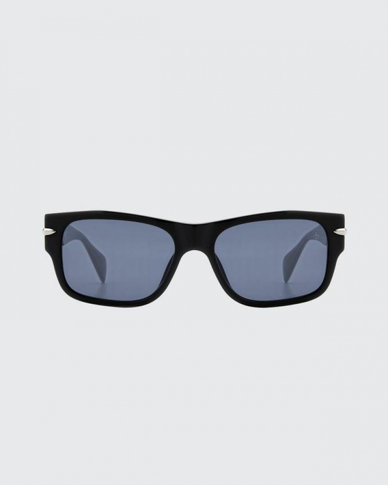 Rag & Bone Fleetwood Square Sunglasses Black | 56327ODWA