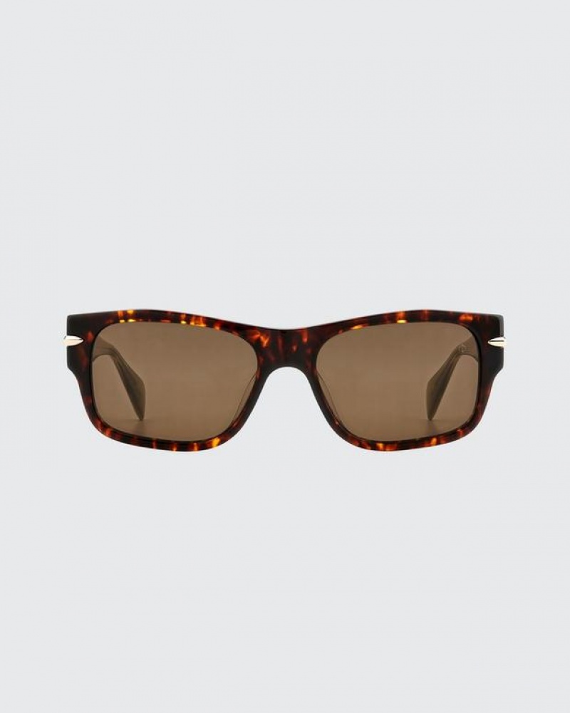 Rag & Bone Fleetwood Square Sunglasses Havana | 39485FKER