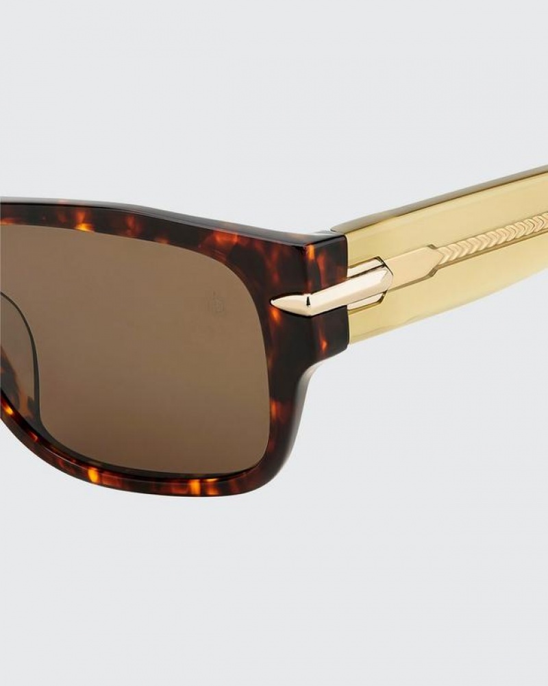 Rag & Bone Fleetwood Square Sunglasses Havana | 39485FKER