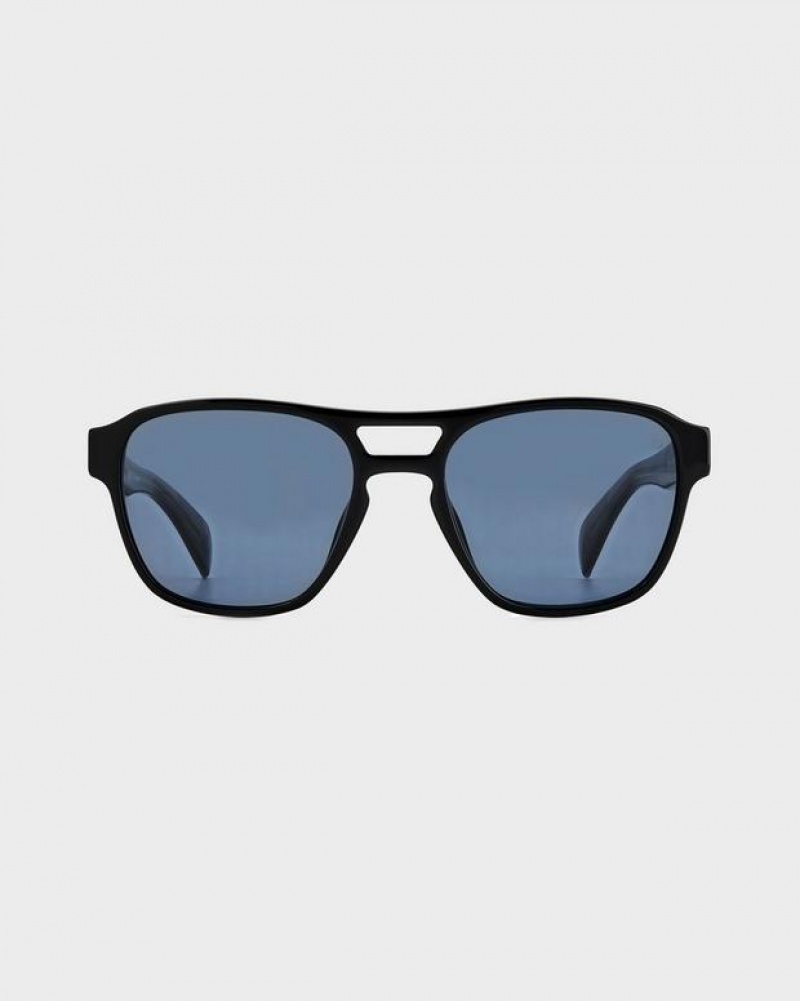 Rag & Bone Flint Square Sunglasses Black | 51496HGRD