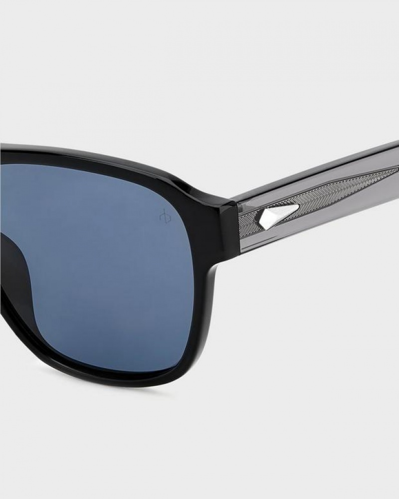 Rag & Bone Flint Square Sunglasses Black | 51496HGRD