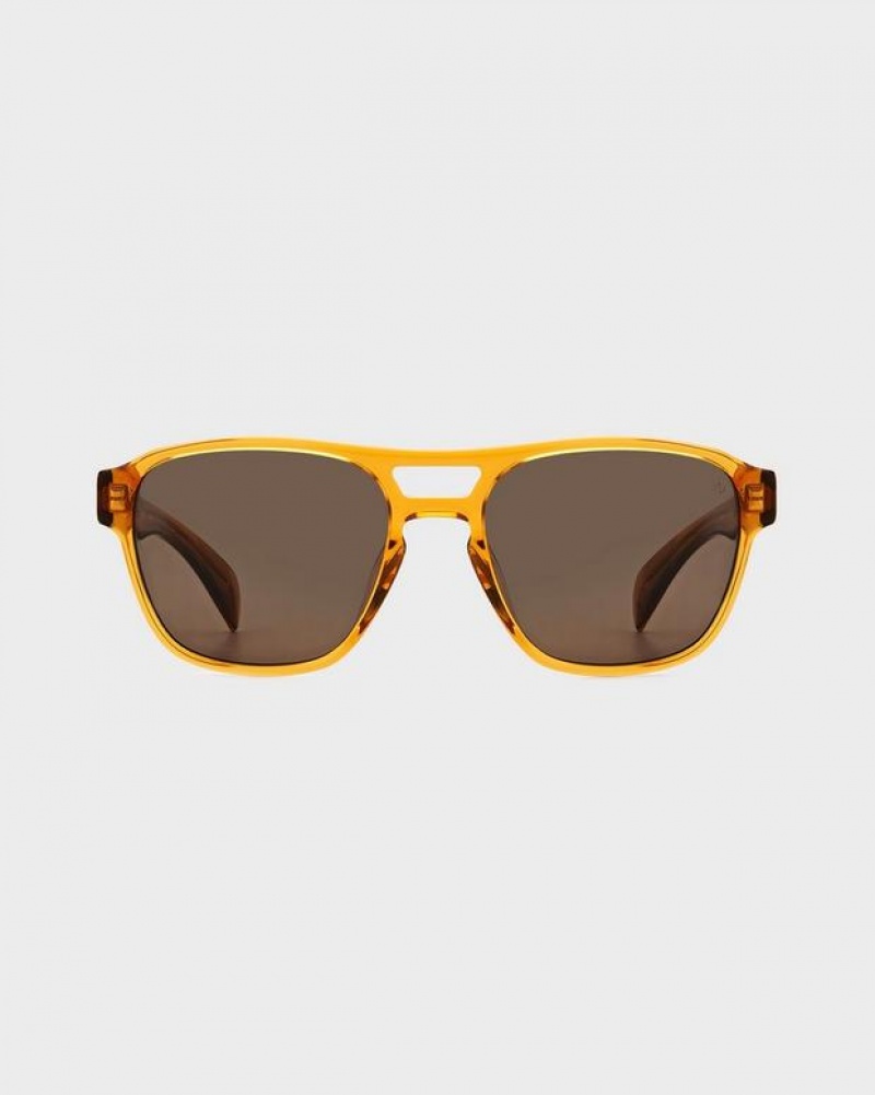 Rag & Bone Flint Square Sunglasses Brown Orange | 69782GAPW