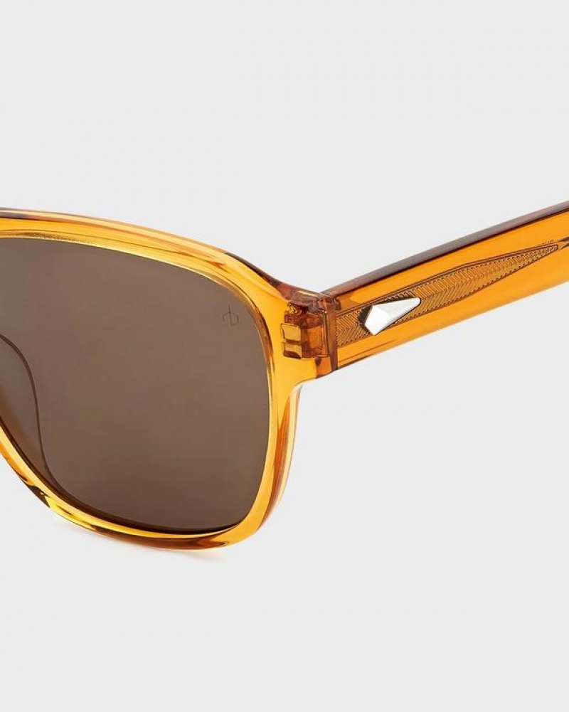 Rag & Bone Flint Square Sunglasses Brown Orange | 69782GAPW