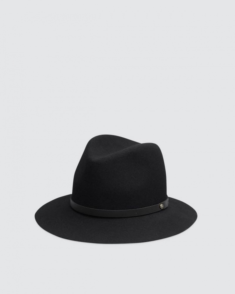 Rag & Bone Floppy Brim Fedora Wool Hat Black | 49102JKRO