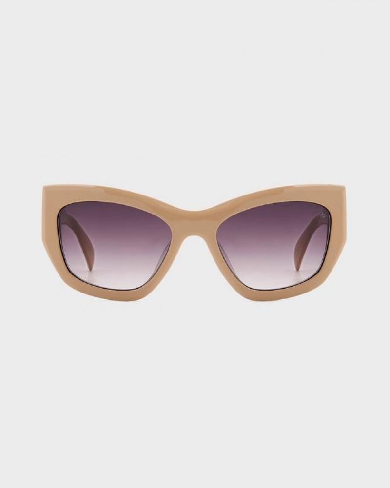 Rag & Bone Gwyn Cat Eye Sunglasses Beige | 69182ONBD