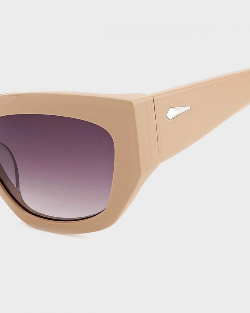 Rag & Bone Gwyn Cat Eye Sunglasses Beige | 69182ONBD