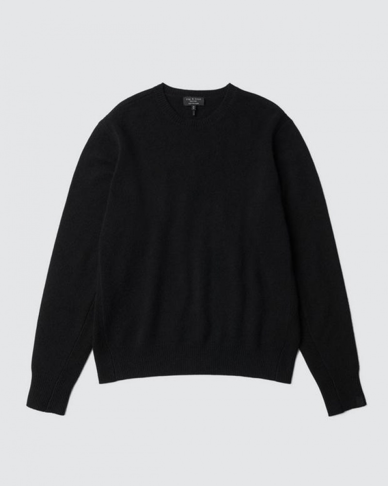 Rag & Bone Harding Cashmere Crew Classic Fit Black | 92451OFAY