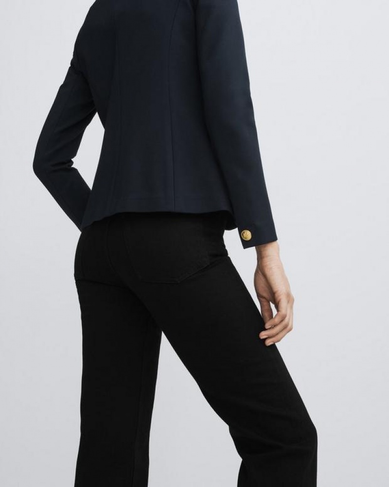 Rag & Bone Harlow Ankle Straight Mid-Rise Vintage Stretch Jean Black | 95628NGXB