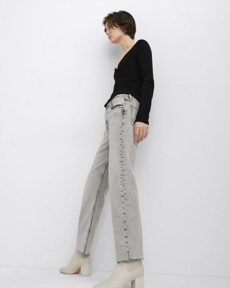 Rag & Bone Harlow Ankle Straight Mid-Rise Vintage Stretch Jean Glacier Dnm | 57241HCEY