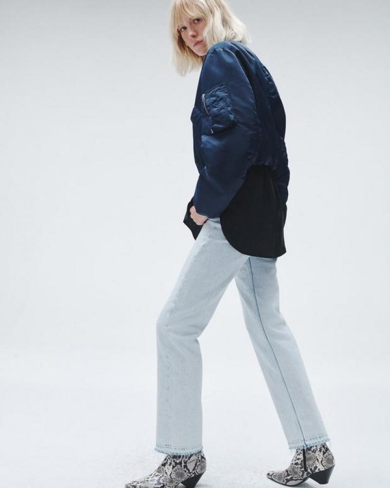 Rag & Bone Harlow Full Length Straight Mid-Rise Vintage Stretch Jean Raquel | 01785YKOT