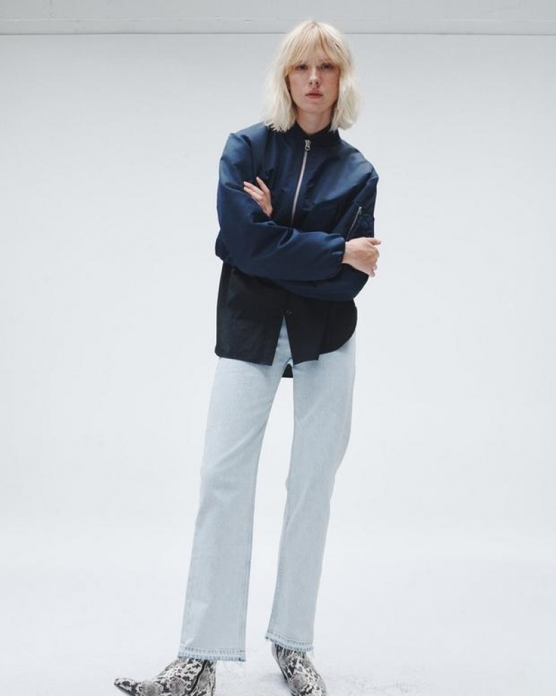 Rag & Bone Harlow Full Length Straight Mid-Rise Vintage Stretch Jean Raquel | 01785YKOT