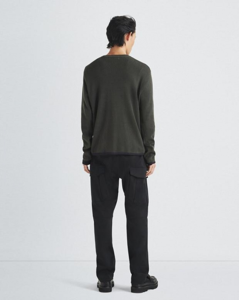 Rag & Bone Harvey Cotton Crew Classic Fit Shadow Green | 34781PZFT