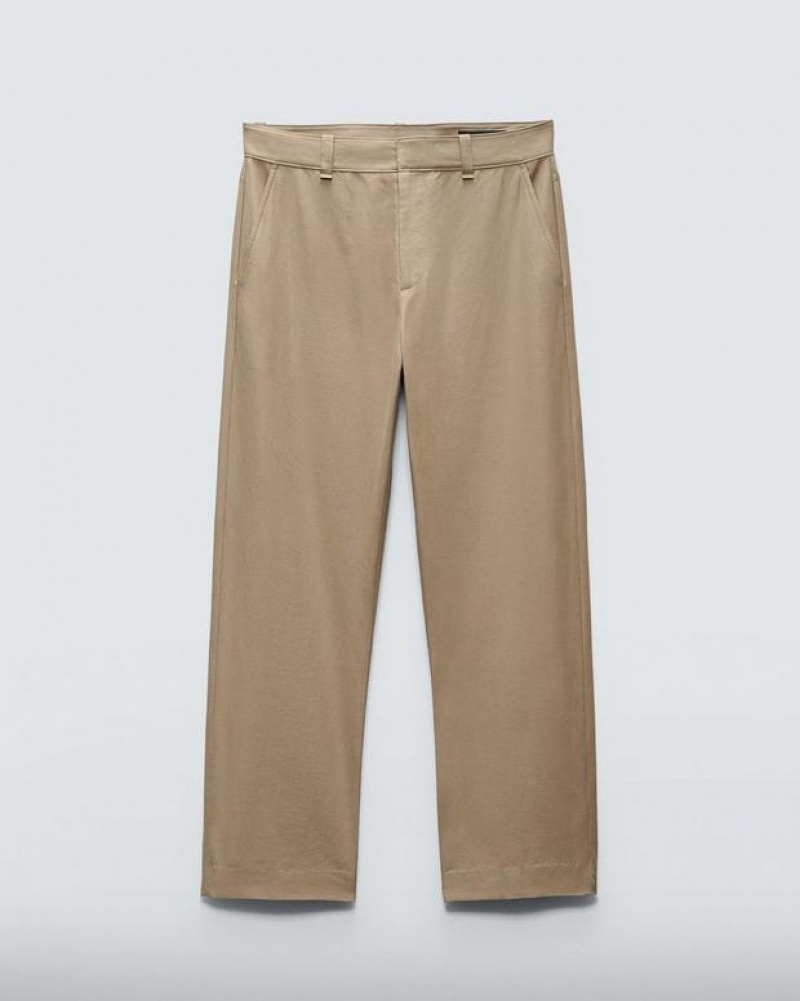 Rag & Bone Haydon Cotton Nylon Pant Classic Fit Dark Taupe | 74628GEPZ