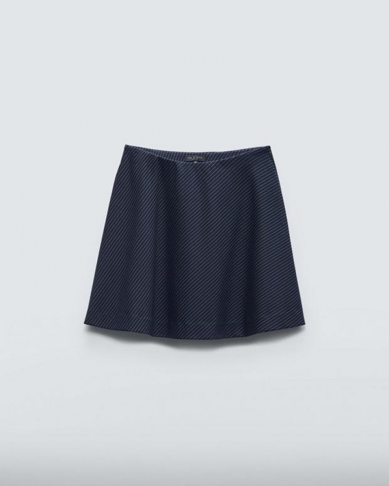 Rag & Bone Irina Ponte Skirt Mini Navy Stripe | 19706GSOI