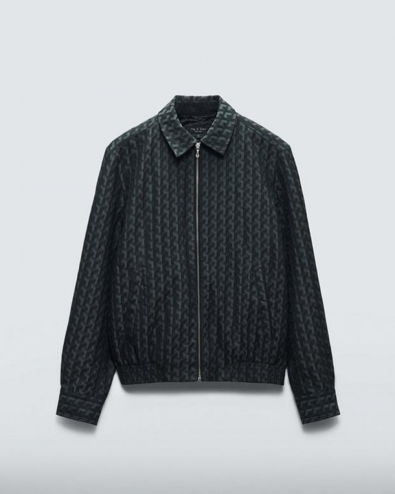 Rag & Bone Irving Italian Jacquard Jacket Relaxed Fit Navy Gemma Geo | 50243HMQI