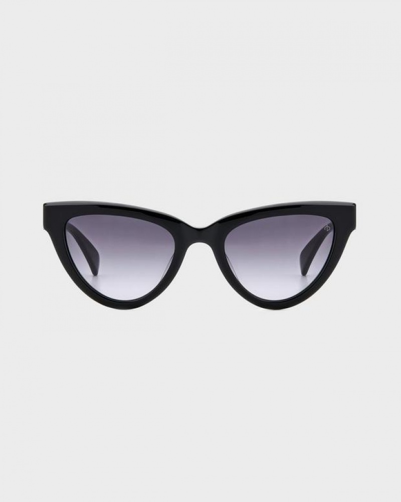 Rag & Bone Jenna Cat Eye Sunglasses Black | 34657JOQP