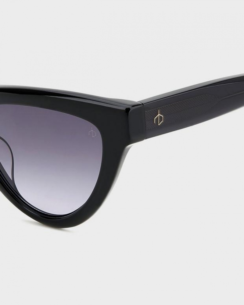 Rag & Bone Jenna Cat Eye Sunglasses Black | 34657JOQP