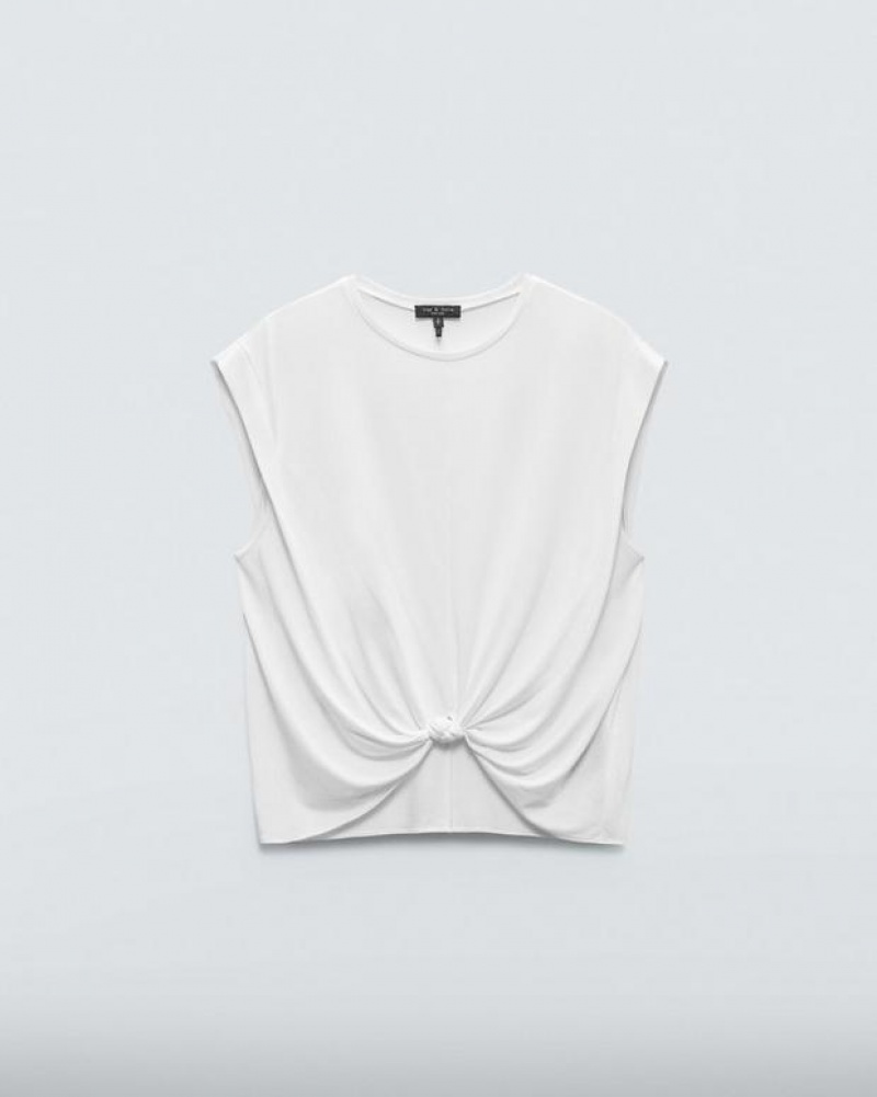 Rag & Bone Jenna Tee Stretch Jersey T-Shirt Ivory | 65249LKXV