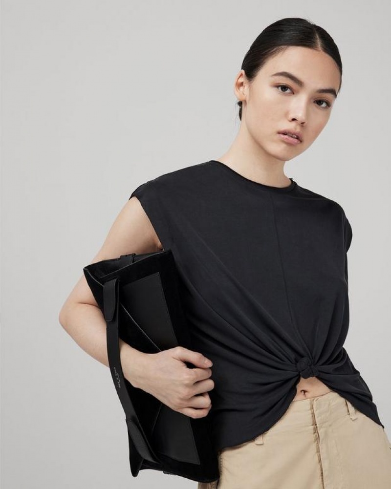 Rag & Bone Jenna Tee Stretch Jersey T-Shirt Black | 89764FIXV