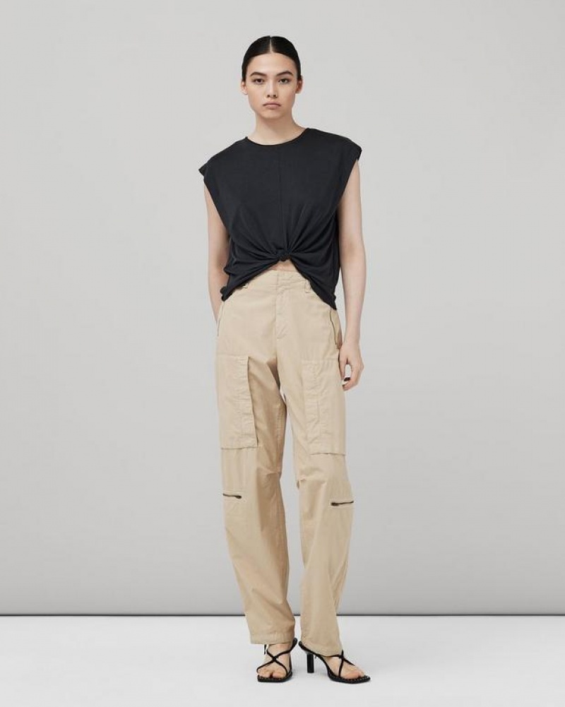 Rag & Bone Jenna Tee Stretch Jersey T-Shirt Black | 89764FIXV