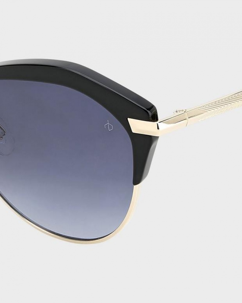 Rag & Bone Josie Oval Sunglasses Black | 07598XPON