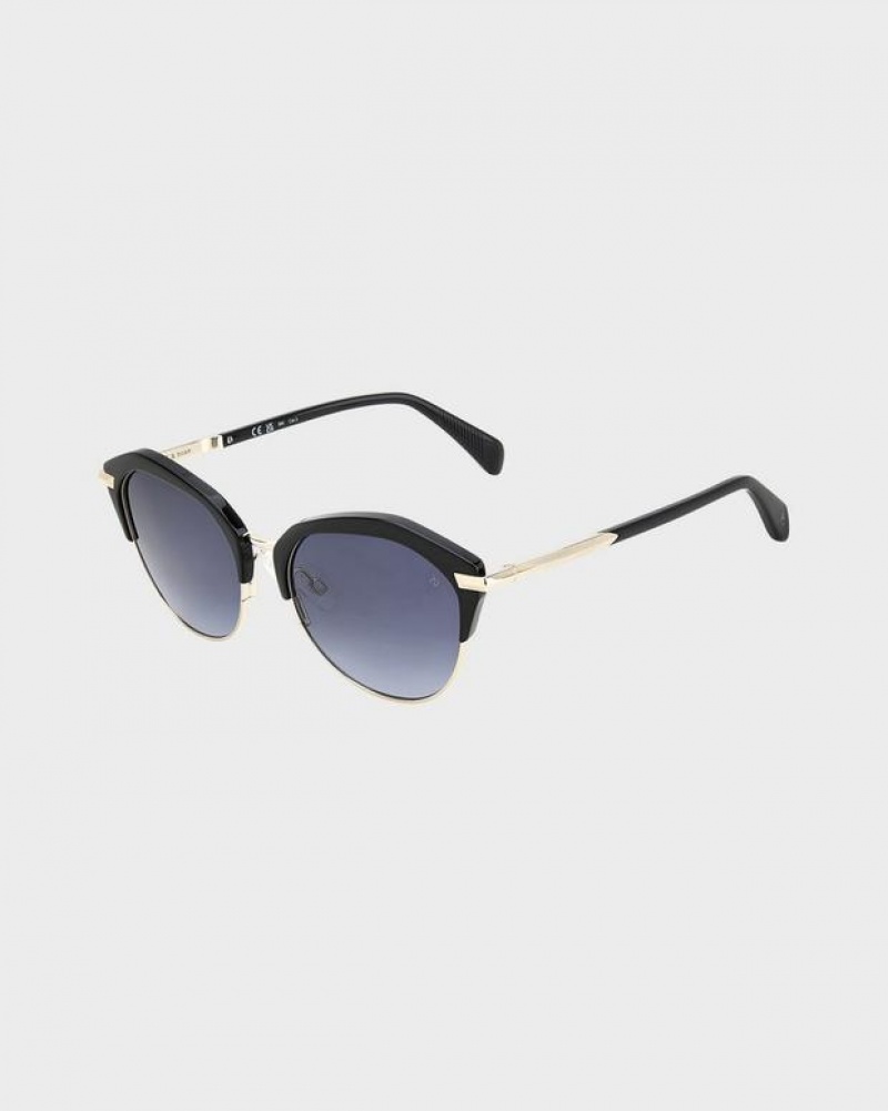 Rag & Bone Josie Oval Sunglasses Black | 07598XPON