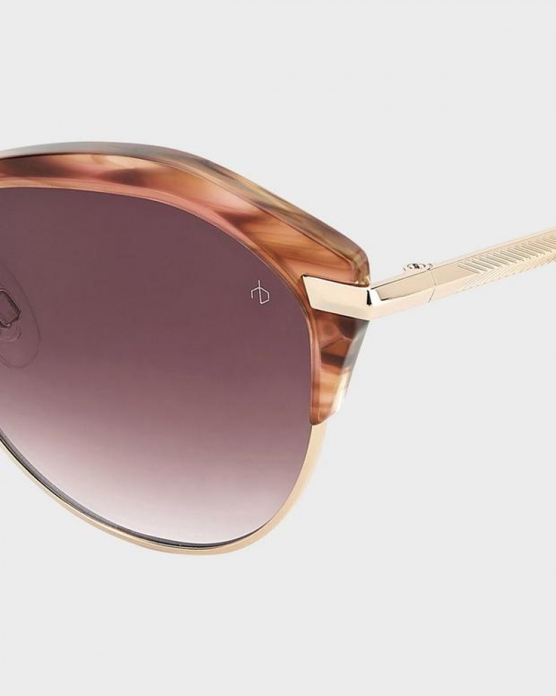 Rag & Bone Josie Oval Sunglasses Burgundy | 90587FLNV