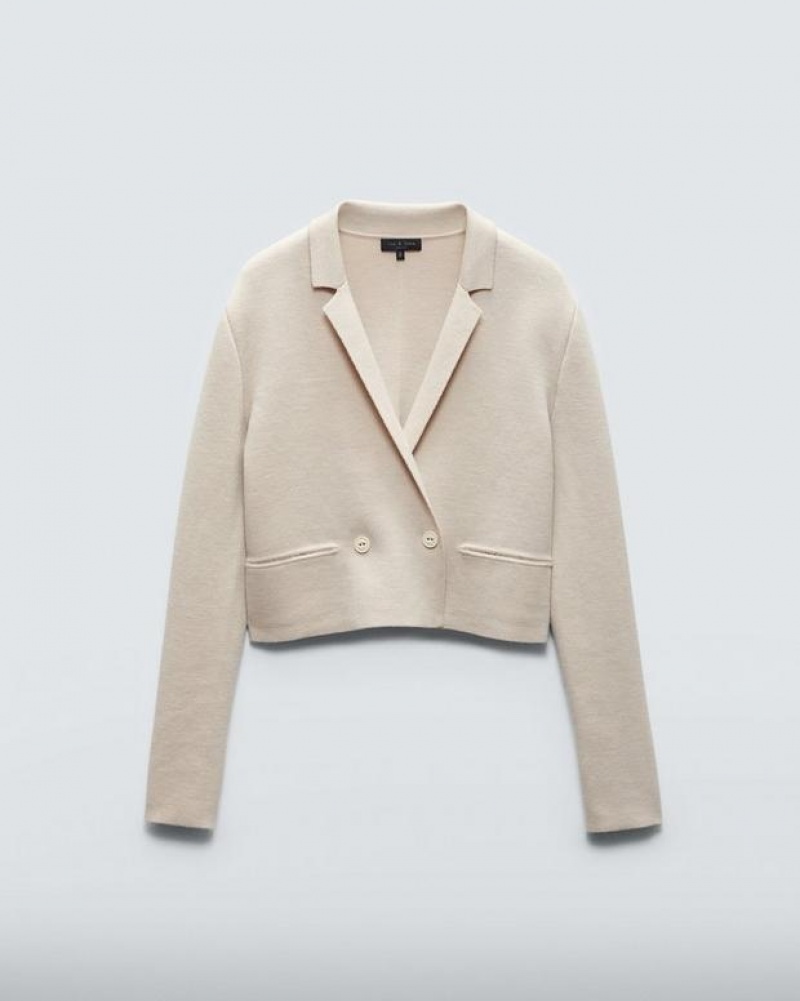 Rag & Bone Joy Merino Wool Blazer Classic Fit Ivory | 70962OXDR