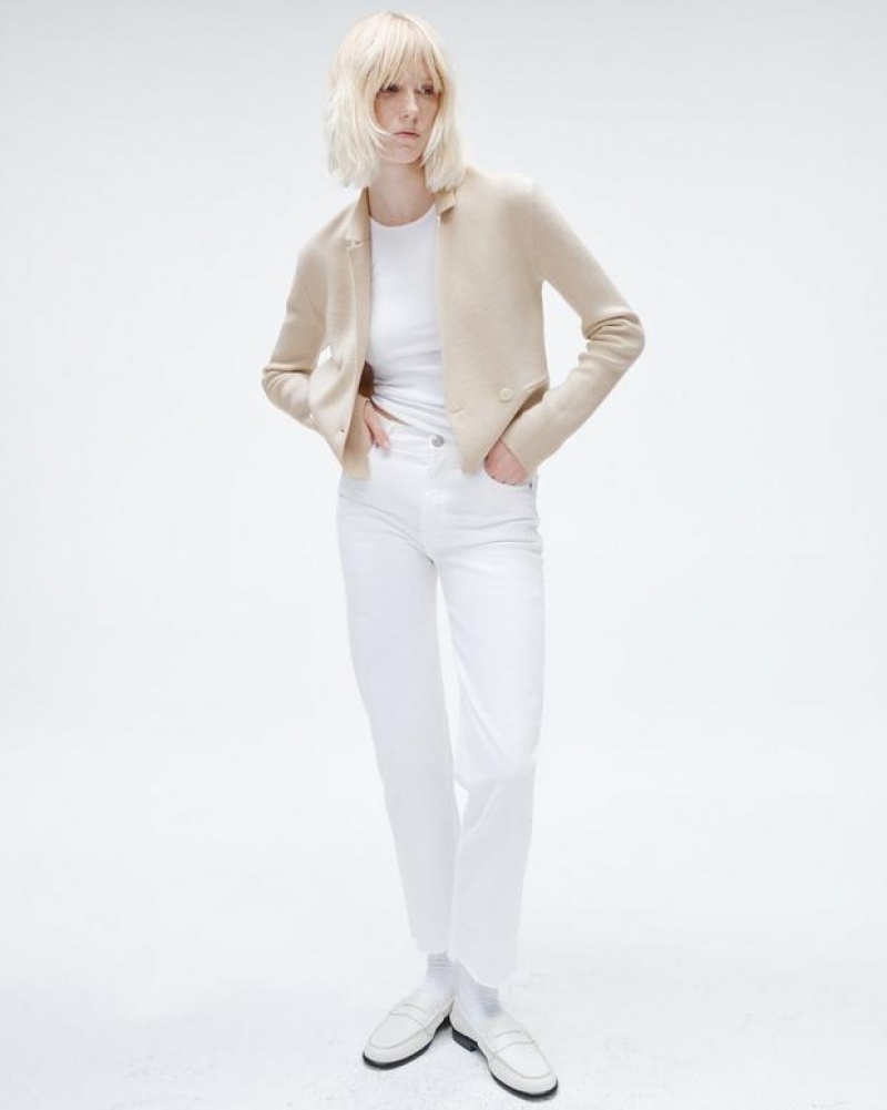 Rag & Bone Joy Merino Wool Blazer Classic Fit Ivory | 70962OXDR