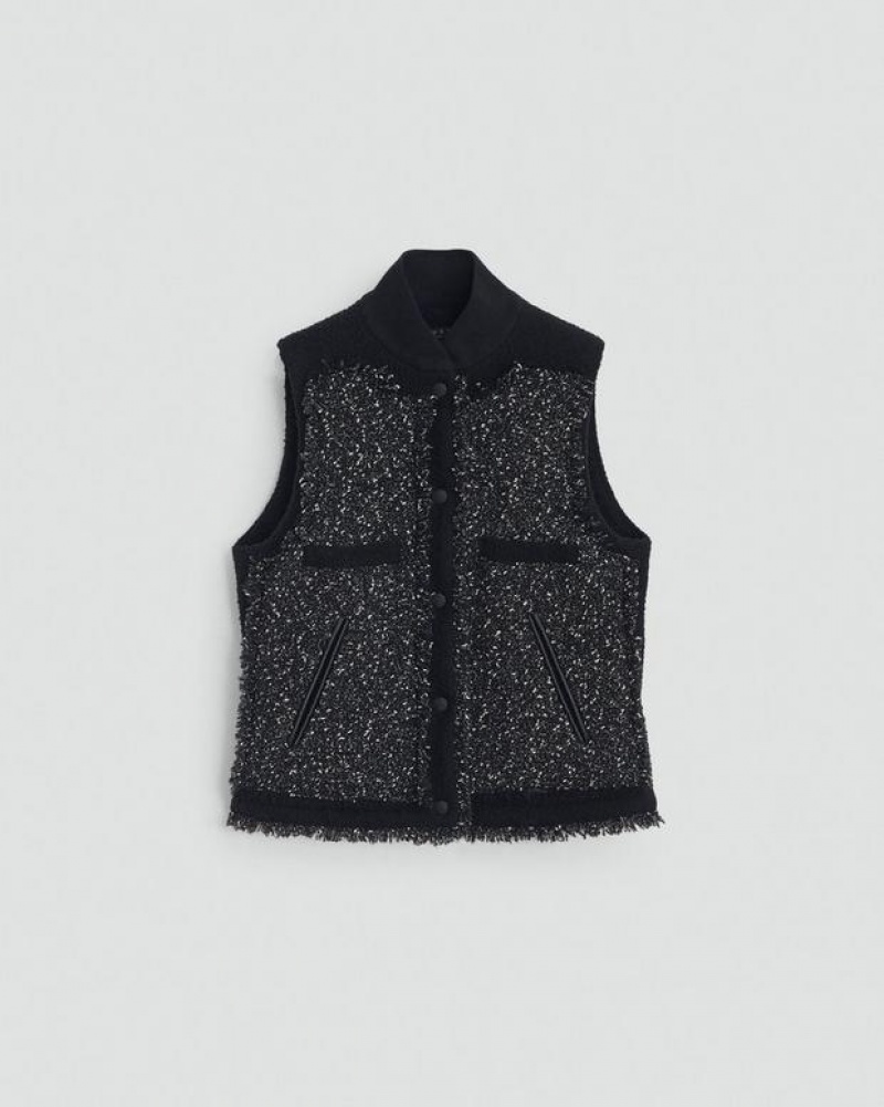 Rag & Bone Judith Tweed Vest Classic Fit Black Multi | 02968LCMY