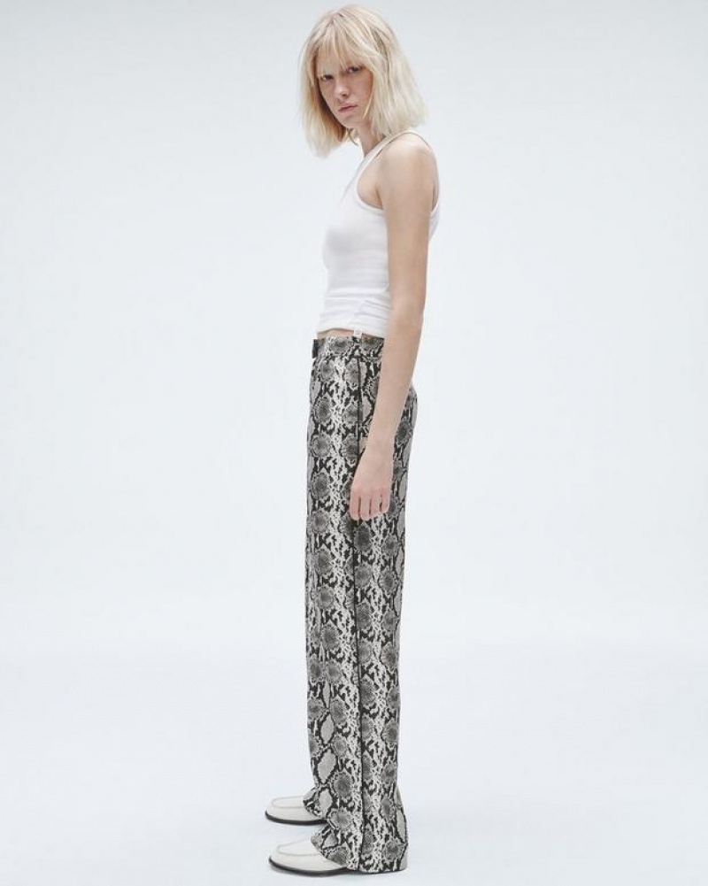 Rag & Bone Lacey Printed Silk Pant Relaxed Fit Snake Print | 12386XMWL