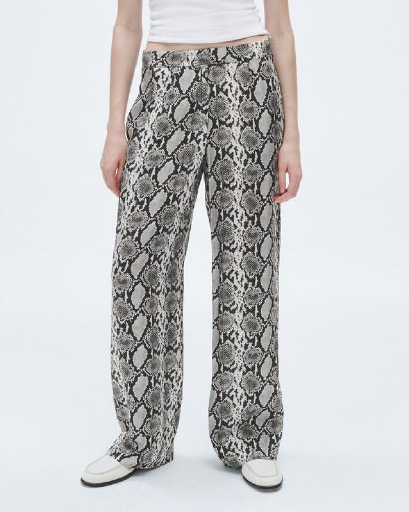 Rag & Bone Lacey Printed Silk Pant Relaxed Fit Snake Print | 12386XMWL