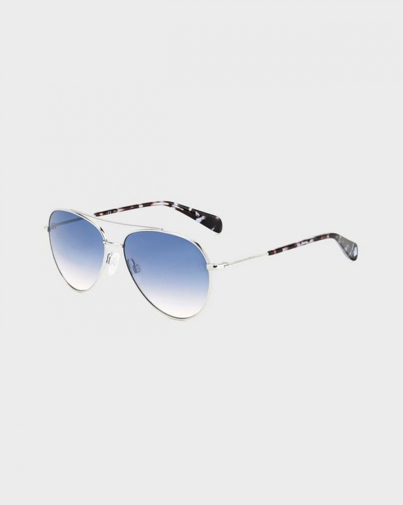 Rag & Bone Leslie Aviator Sunglasses Palladium | 36014LOUB