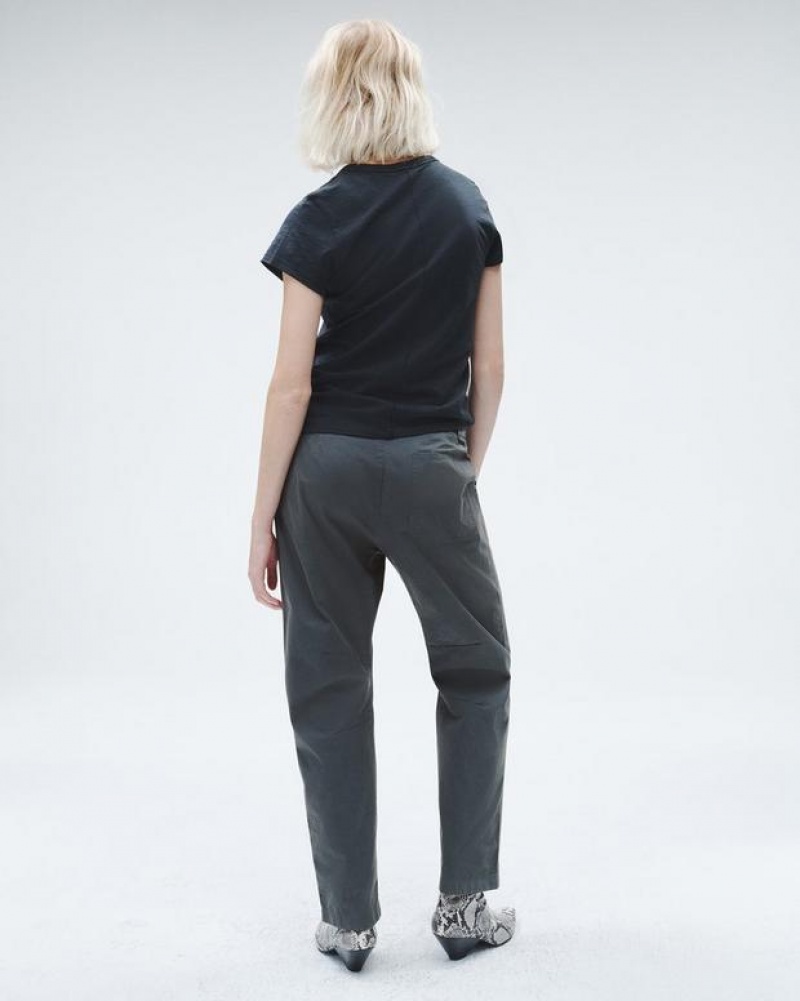 Rag & Bone Leyton Cotton Pant Relaxed Fit Dark Grey | 19570WSXZ