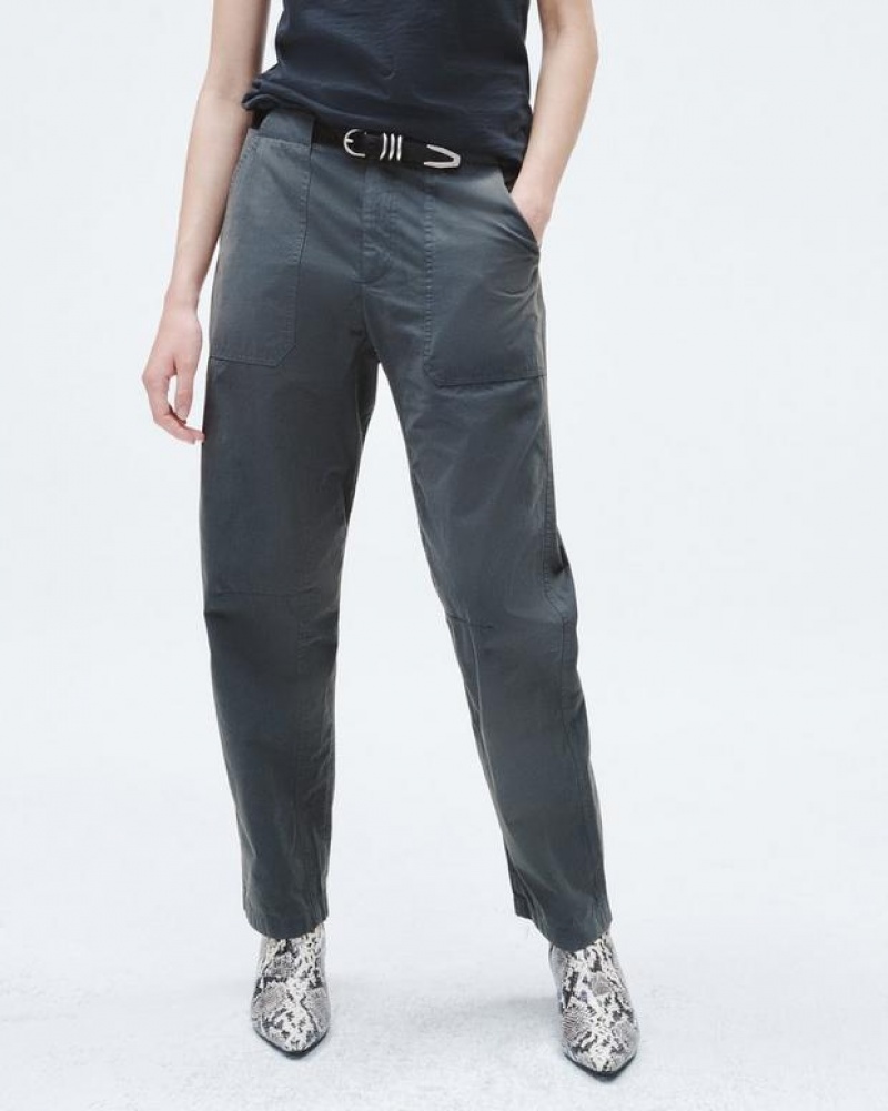 Rag & Bone Leyton Cotton Pant Relaxed Fit Dark Grey | 19570WSXZ