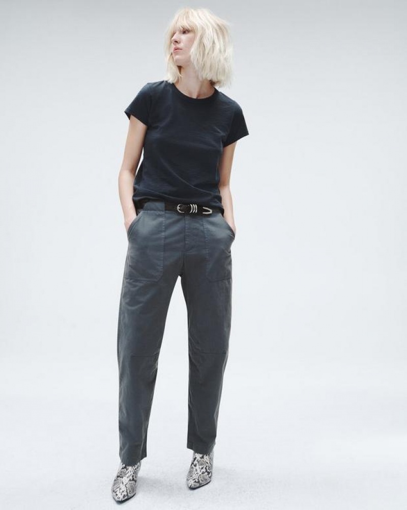 Rag & Bone Leyton Cotton Pant Relaxed Fit Dark Grey | 19570WSXZ