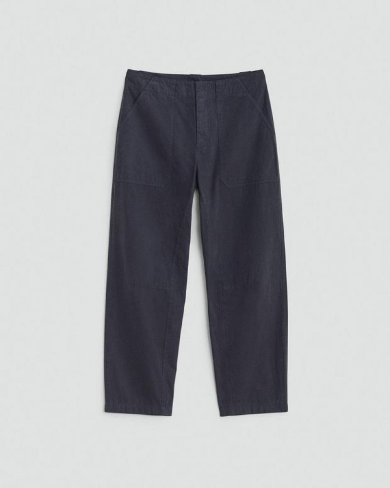 Rag & Bone Leyton Workwear Cotton Pant Relaxed Fit Black | 17240OPUM