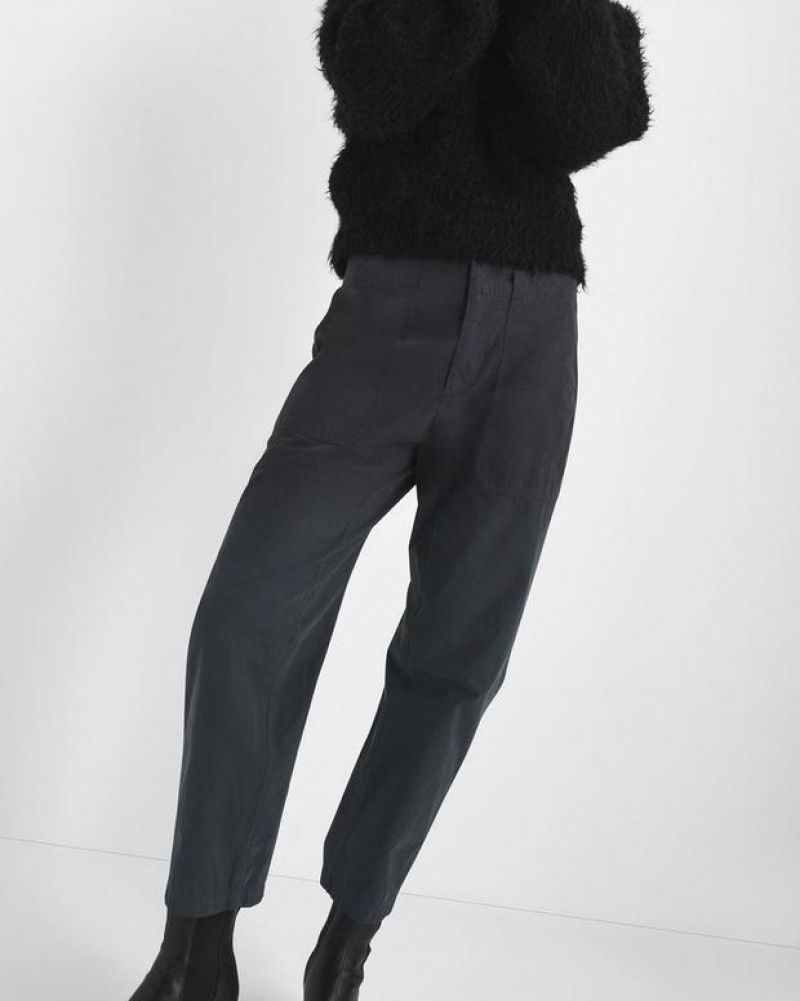 Rag & Bone Leyton Workwear Cotton Pant Relaxed Fit Black | 17240OPUM